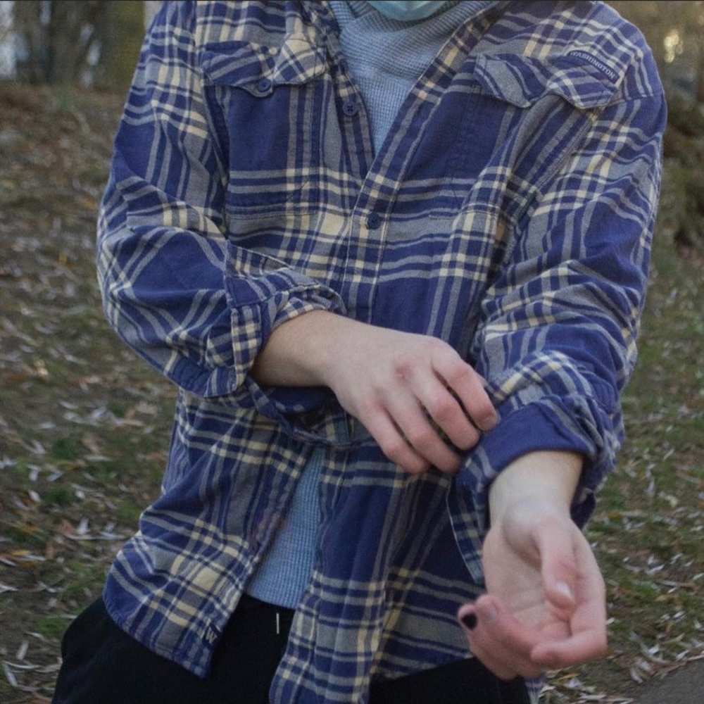 Purple long sleeve flannel
